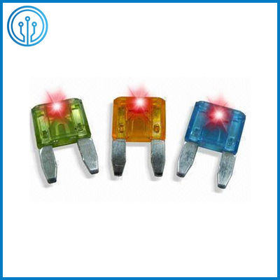 ISO 8820 LED Göstergesi Çok Renkli PA66 Otomatik Bıçaklı Sigortalar Tan Mini 30 Amp Araba Sigortası